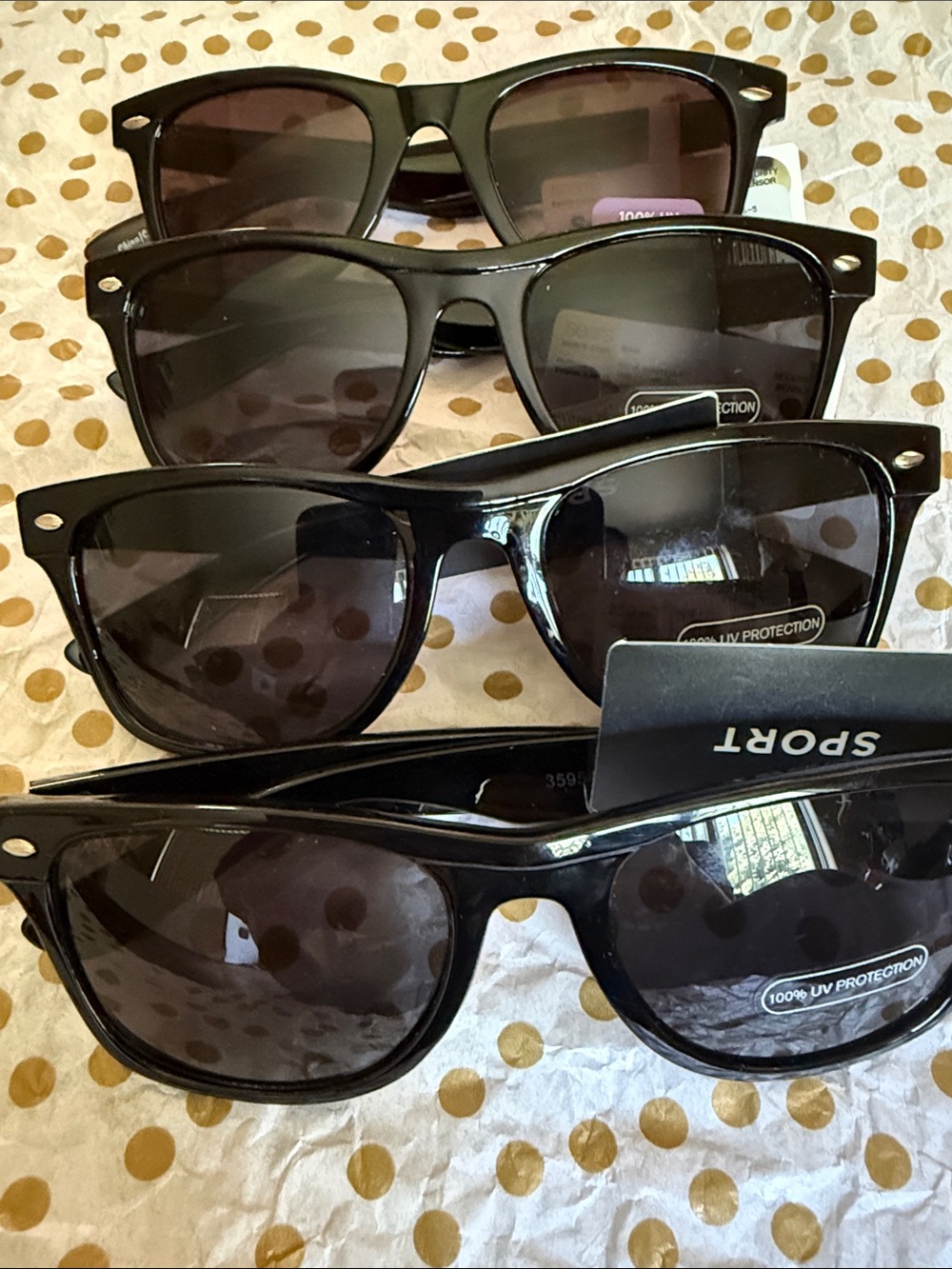 Sport Black UV Protection Sunglasses - Pack UNISEX